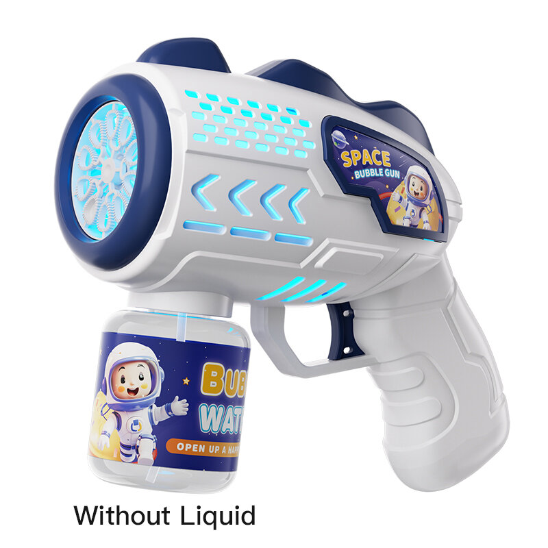 Astronot pistol gelembung elektrik, mainan anak-anak hadiah anak-anak, mesin gelembung otomatis dengan lampu, pistol gelembung musim panas luar ruangan