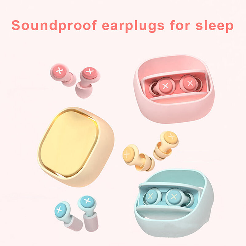 Bouchon d'oreille en silicone anti-bruit de sommeil, réduction du bruit, anti-rebond lent doux, mousse de protection des oreilles, insonorisé