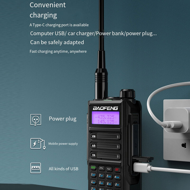 Baofeng UV-16 Plus Walkie Talkie Lange Afstand Hoog Vermogen Profesional Handheld Transceiver Dual Band 2 Way Jacht Radio 'S