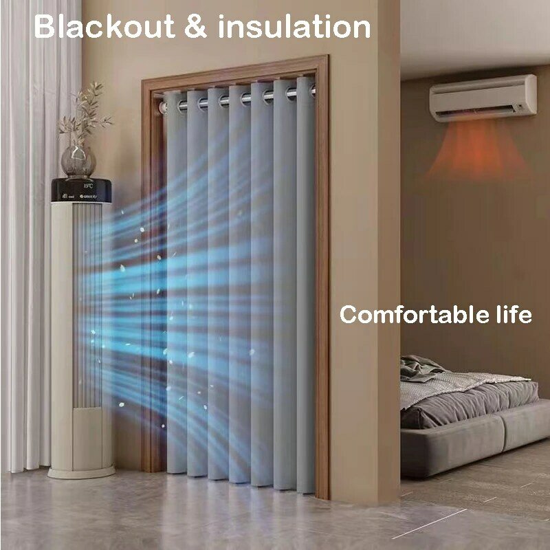Dustproof Closet Curtain para divisória do quarto, Heavy Duty Blackout Doorway, Privacy Protection, 132x203cm