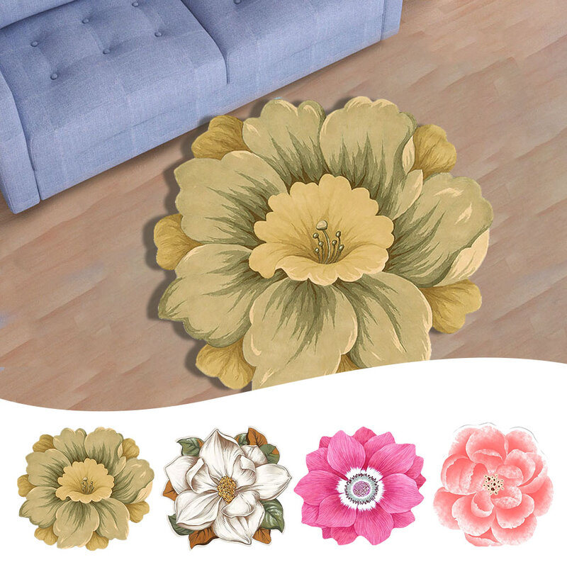High Quality Floor Mat Home Decoration Bedside Blanket Chinese Style Cloakroom Mat Crystal Velvet Lotus Floor Mat