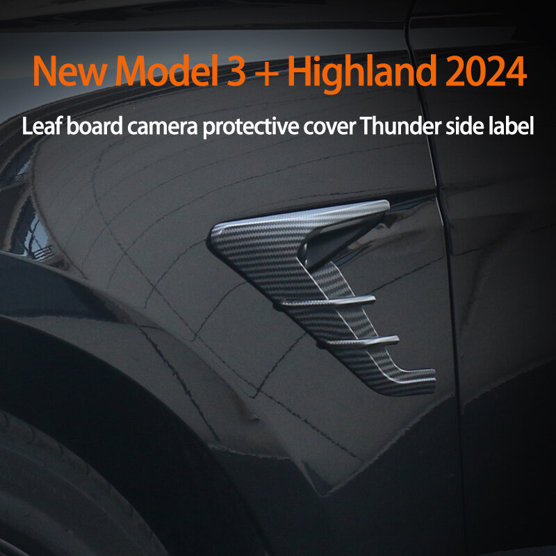 Folha Placa Câmera Proteção Capa, Trovão Side Label, Modificação Acessórios, Novo Modelo 3 +, Highland 2024