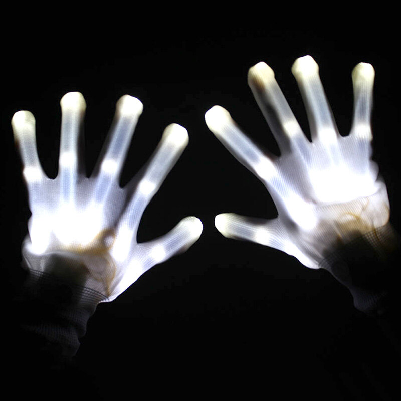 12Style Halloween Flashing Gloves Stretchy Breathable Birthday Party Christmas Cosplay Concert Wedding Carnival Dance Hand Decor