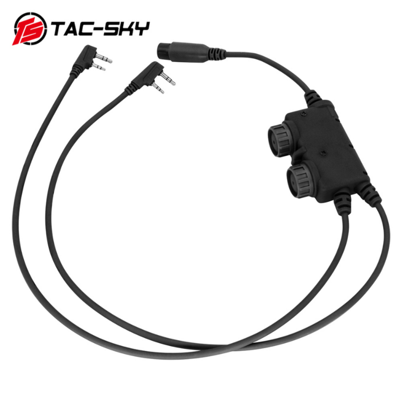 Ts TAC-SKY Tactische Ptt Dual Communicatie Rac Ptt Kenwood Plug Voor Baofeng Uv5r Airsoft Shootingtactical Headset Walkie-Talkie