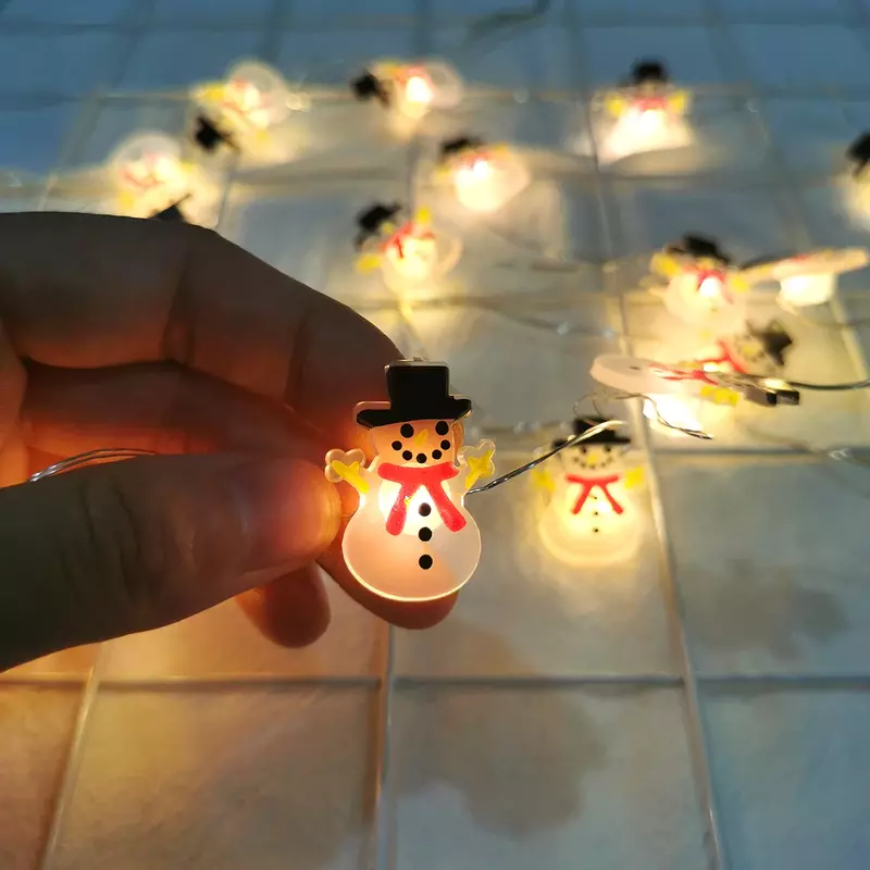 Sneeuwpop Kerstman Opknoping Led String Light Garland Home Xmas Ornamenten Navidad Geschenken Noel Nieuwe Jaar 2022 Vrolijk Kerstfeest Decor