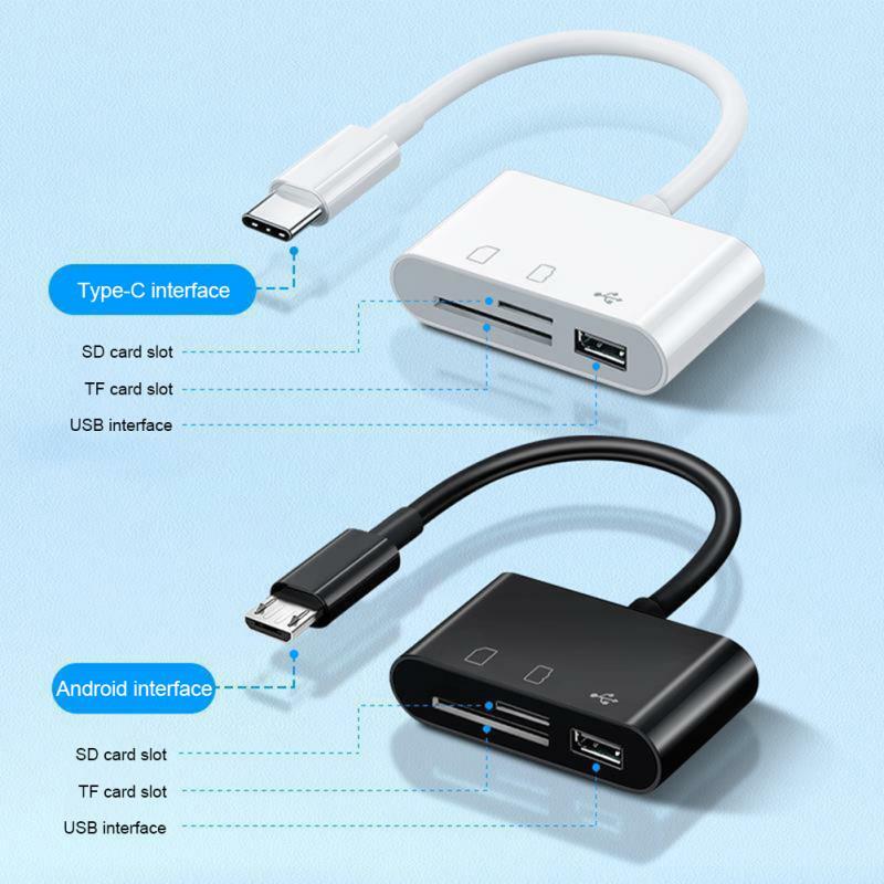 3 In 1 Type-C Adapter TF Memory Card Reader OTG Adpter For IPad For Macbook USB Type C Card Reader