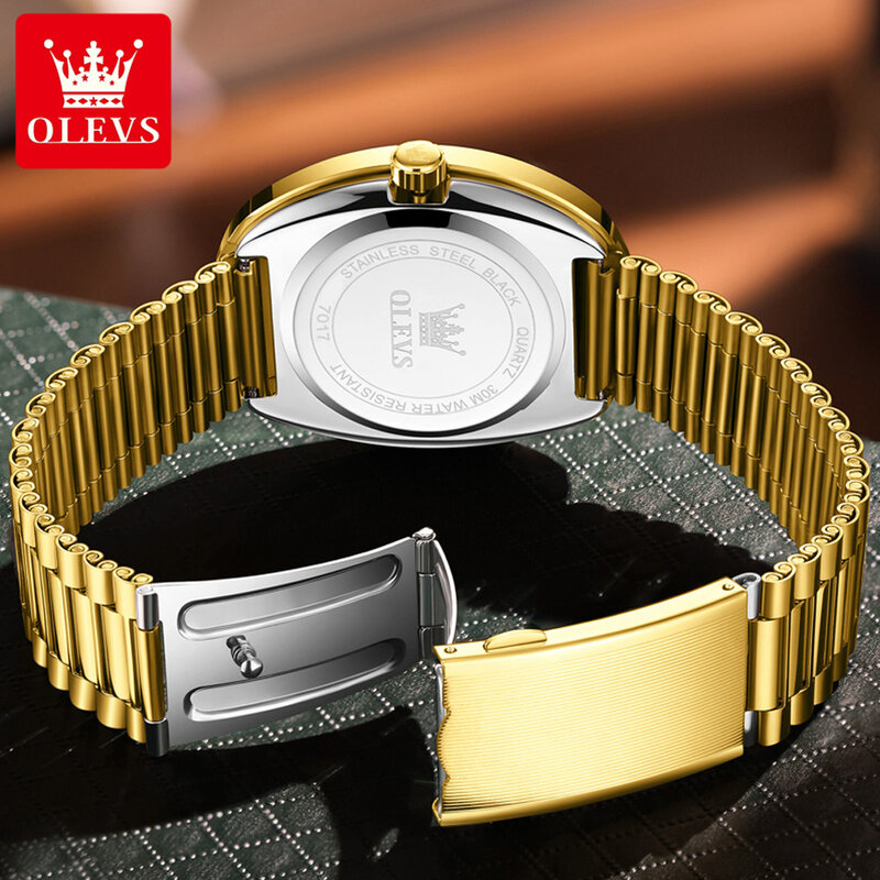 OLEVS 7017 New Diamond Luxury Quartz Watch For Women Big Dial Dual Calendar Dress WristWatches Top Brand Waterproof Hand Clock