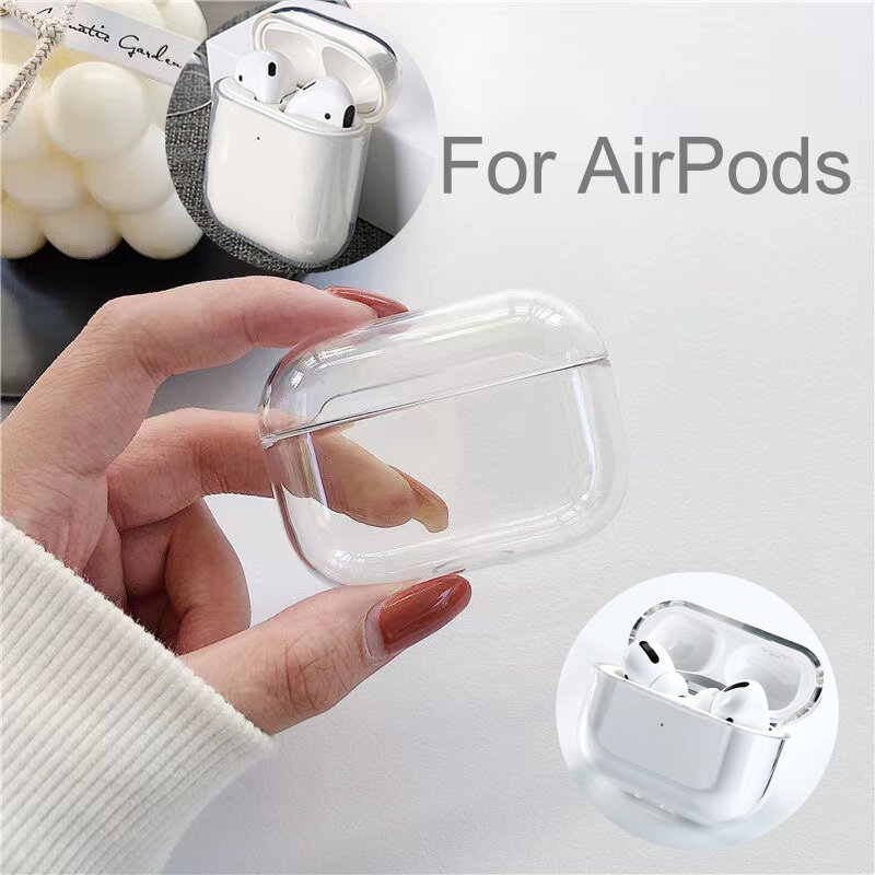 For AirPods 3 TPU Hard Protector Cover Transparent Box for Air Pods Pro/2/1 Wireless Earphone Clear Cases (AirPods Not Included)