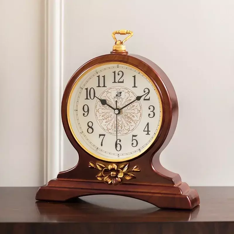 ساعة خشبية كلاسيكية شمالية لغرفة المعيشة ، حركة صامتة ، طاولة المنزل الأوروبي ، هدية ديكور المنزل