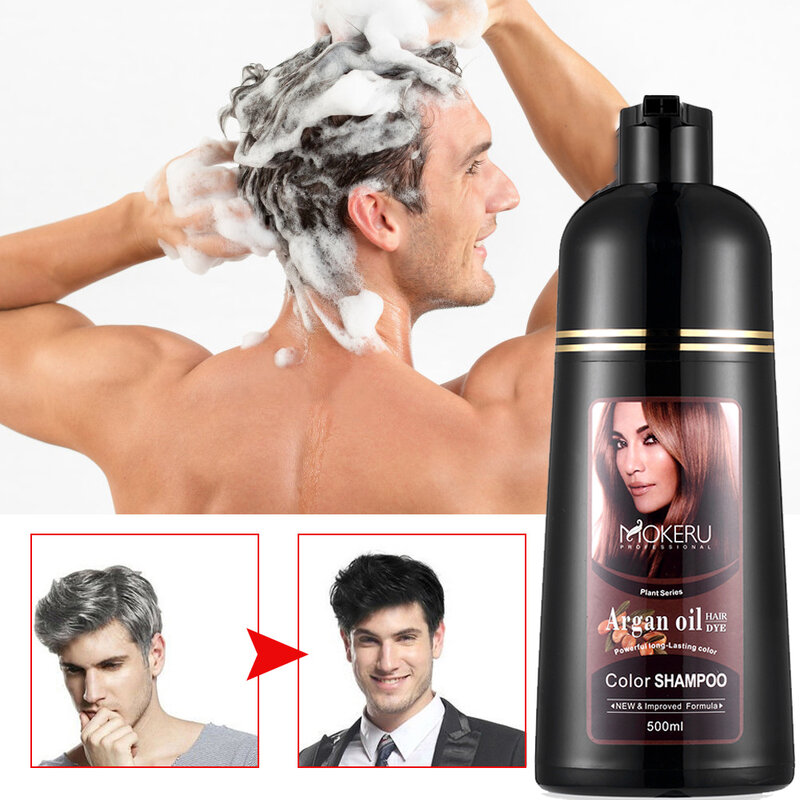 Mokeru 500ml permanentna farba do włosów szampon długotrwały szampon koloryzujący dla kobiet Beauty Coloring