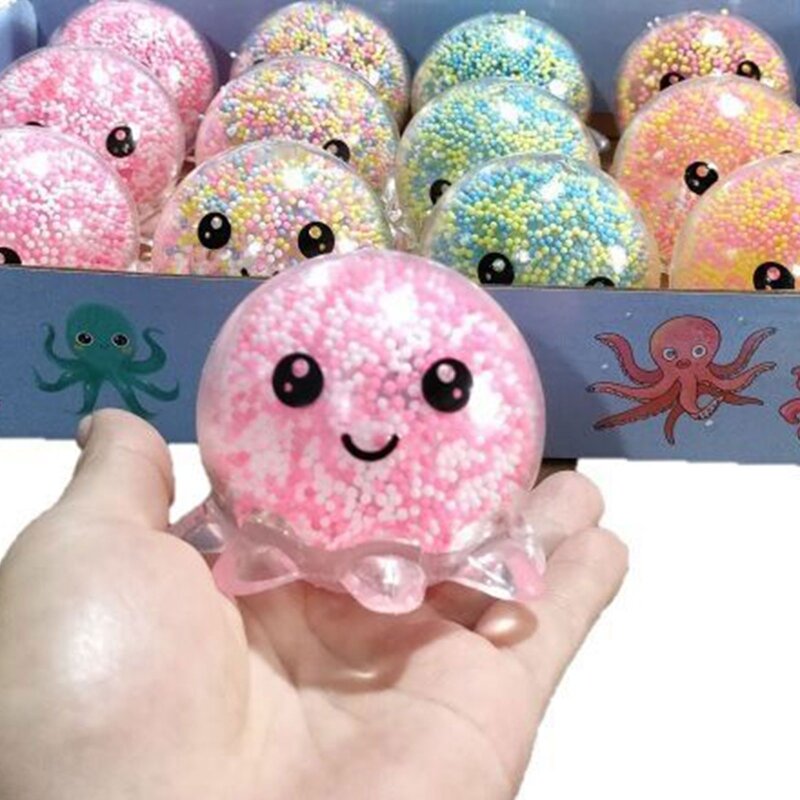 Anti-Pressure Squeeze Ball Colorful Squishy Octopus for Interactive Pinch Push Press for Ideal Gift for Adults Hand Ther