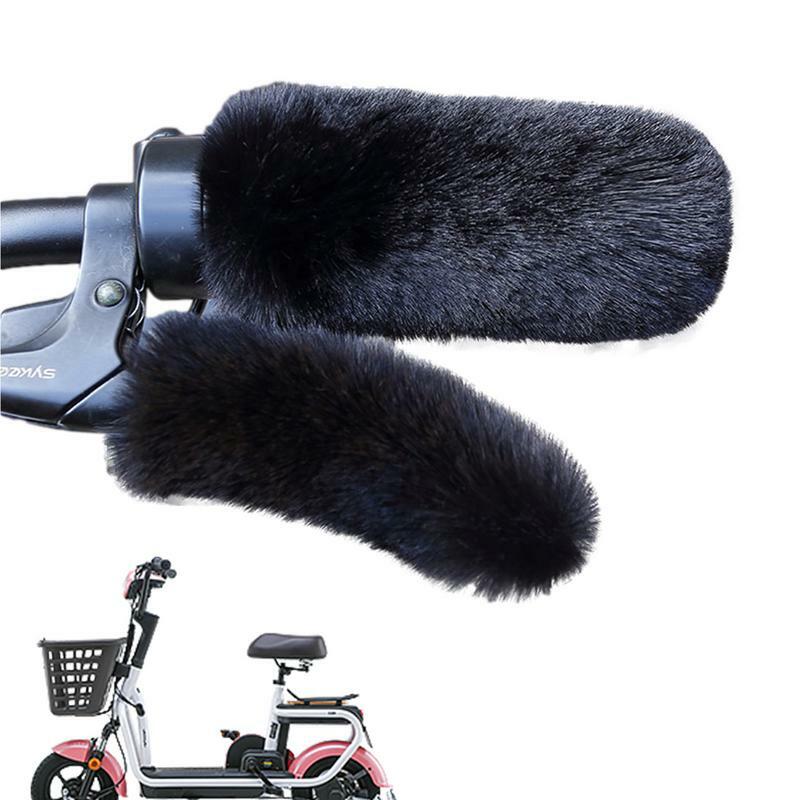 Тормозная подставка, теплый мягкий плюшевый рукав для руля велосипеда, Нескользящие защитные чехлы на руль велосипеда для сохранения в холодную погоду