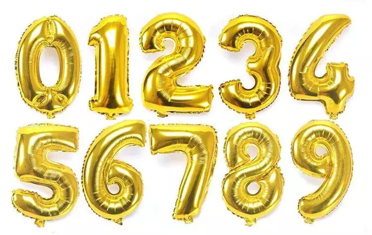Grands ballons en aluminium numérotés, or rose, argent, décoration de fête d'anniversaire et de mariage, 32 po
