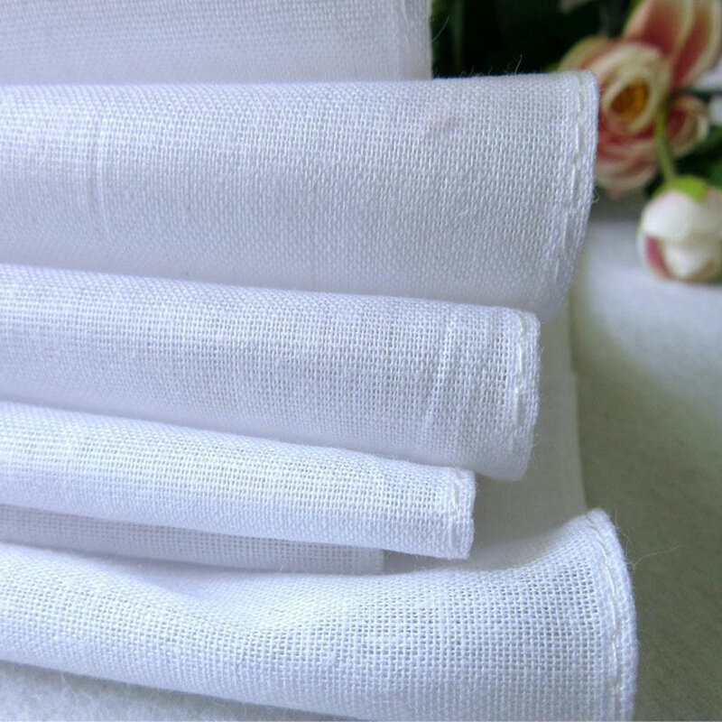 Paquete de 10 pañuelos cuadrados de algodón para hombre, pañuelo de bolsillo lavable para ceremonia de boda y negocios, accesorios de pañuelo