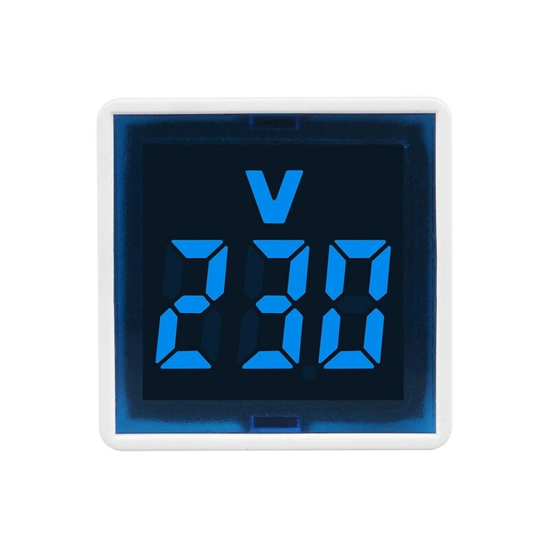 AC 220V/230V Universal Square European Plug Type Household Digital AC Voltmeter Indicator Voltage Measurement Range: 50~500V