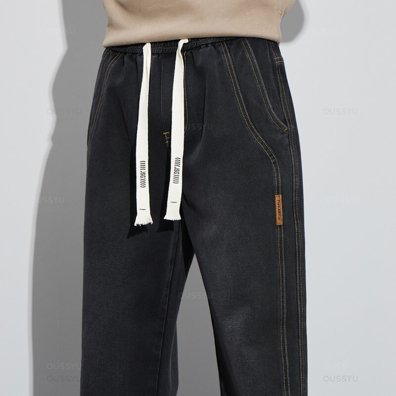 Мужские хлопковые мешковатые брюки-карго с эластичной талией