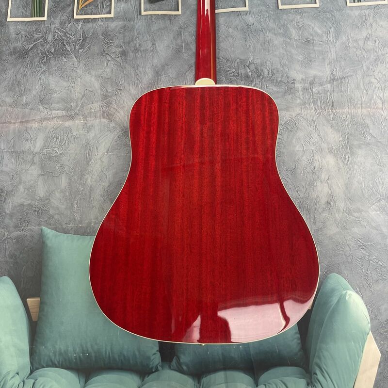 Oryginalna akustyczna gitara elektryczna, 6-strunowa gitara elektryczna, korpus w kolorze pomidorowym, podstrunnica z palisandru, klonowa szyna, prawdziwy factor