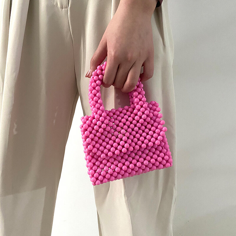 Tas tangan kustom Mini desainer tas tangan manik-manik warna permen baru musim panas tas selempang bahu lipstik pesta malam tas wanita 2022