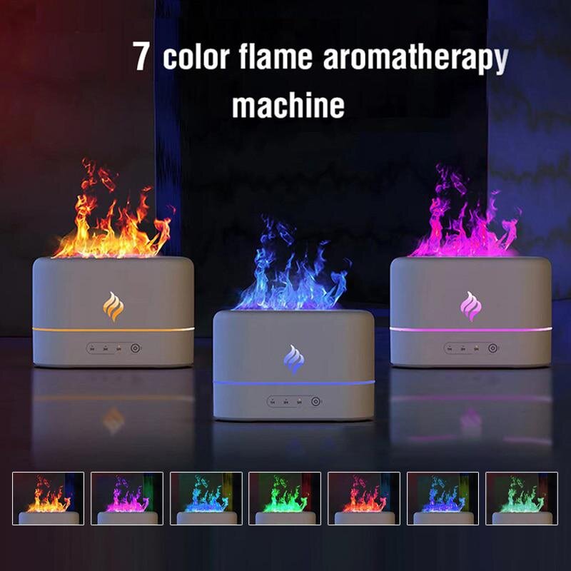 Draagbare Koele Nevel Usb Led Change Color 7 Kleuren Vuur Vlam Kamer Luchtbevochtiger Aroma Etherische Olie Diffuser H2o Luchtbevochtiger