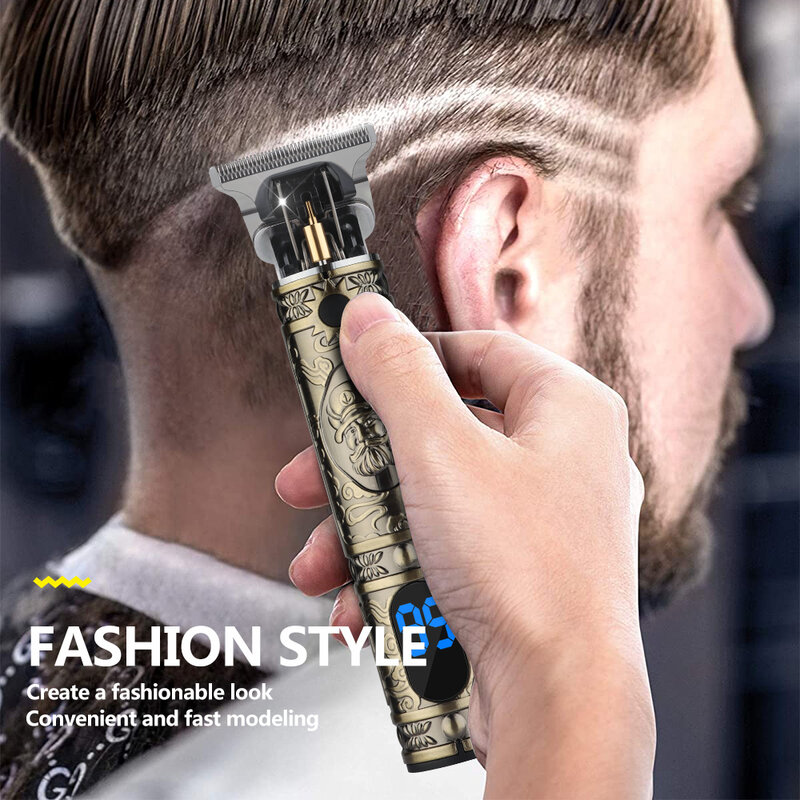 Nuovo in Vintage T9 0MM tagliacapelli trimmer Cordless Hair finishing barba Clipper per uomo rasoio elettrico rasoi USB