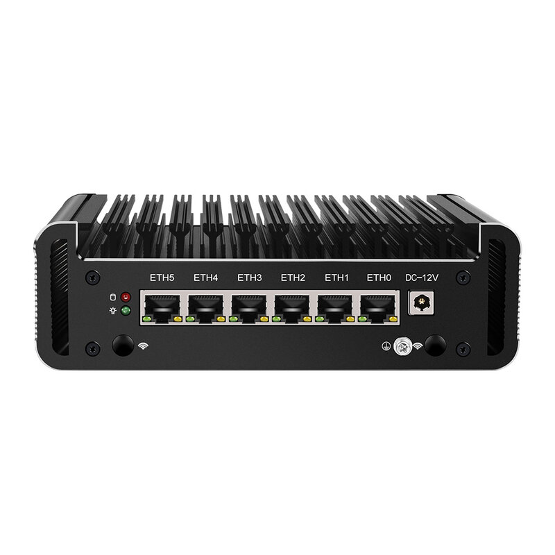Alat Firewall mikro generasi 12 baru 6 Intel i226-V NIC Ports tanpa kipas PC Mini Celeron J6413 J6412 Router lunak Gateway jaringan