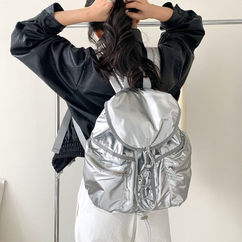 Mochila Cuero PU E74B para mujer, mochila escolar para estudiantes, mochila viaje, mochila estilo coreano, mochilas que