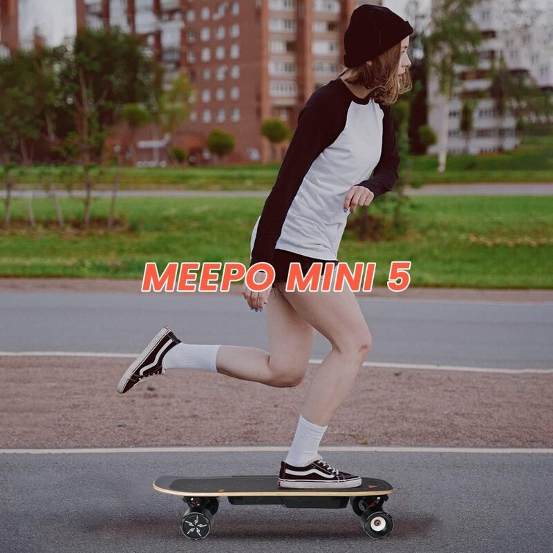 원격 전기 스케이트보드, 28 MPH 최고 속도, 11 마일 범위, 330 파운드 최대 하중, 성인 및 청소년용 메이플 크루저, Mini5