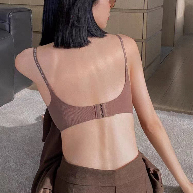 Đầm Liền Áo Lót Ngực Cho Nữ Gợi Cảm Thời Trang Áo Chữ Dây Đeo Quần Lót U Lưng Áo Bralette Hở Lưng Không Dây Yếm Thân Mật