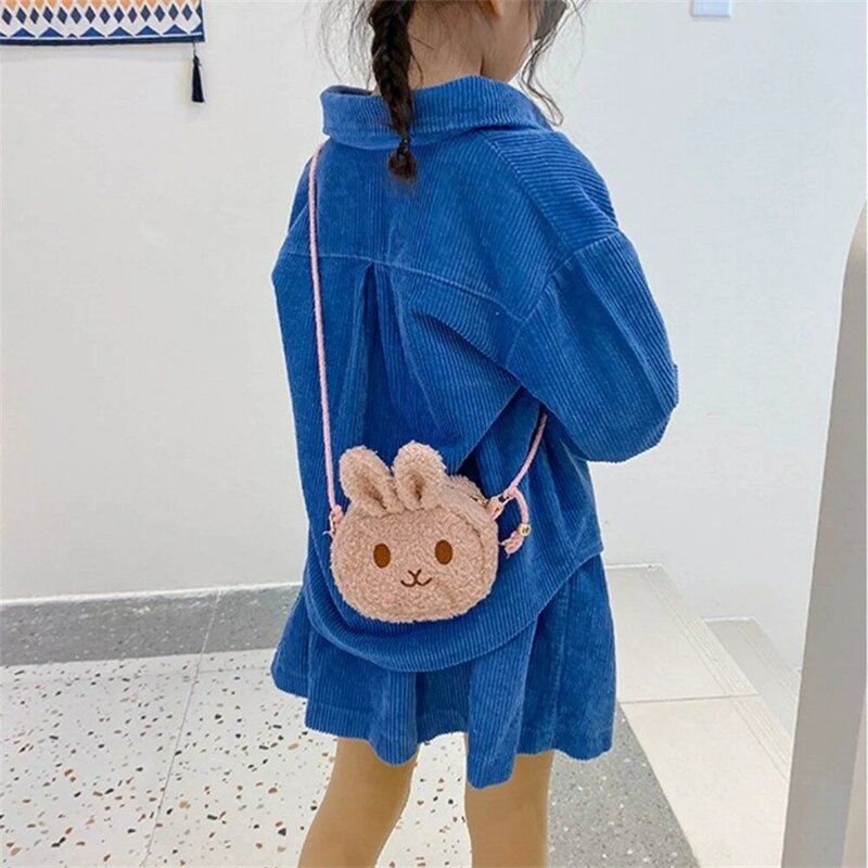Borsa a tracolla coniglietto cartone animato per bambini borsa a tracolla in peluche borsa a tracolla Messenger per bambina per bambini portamonete portafoglio piccole borse