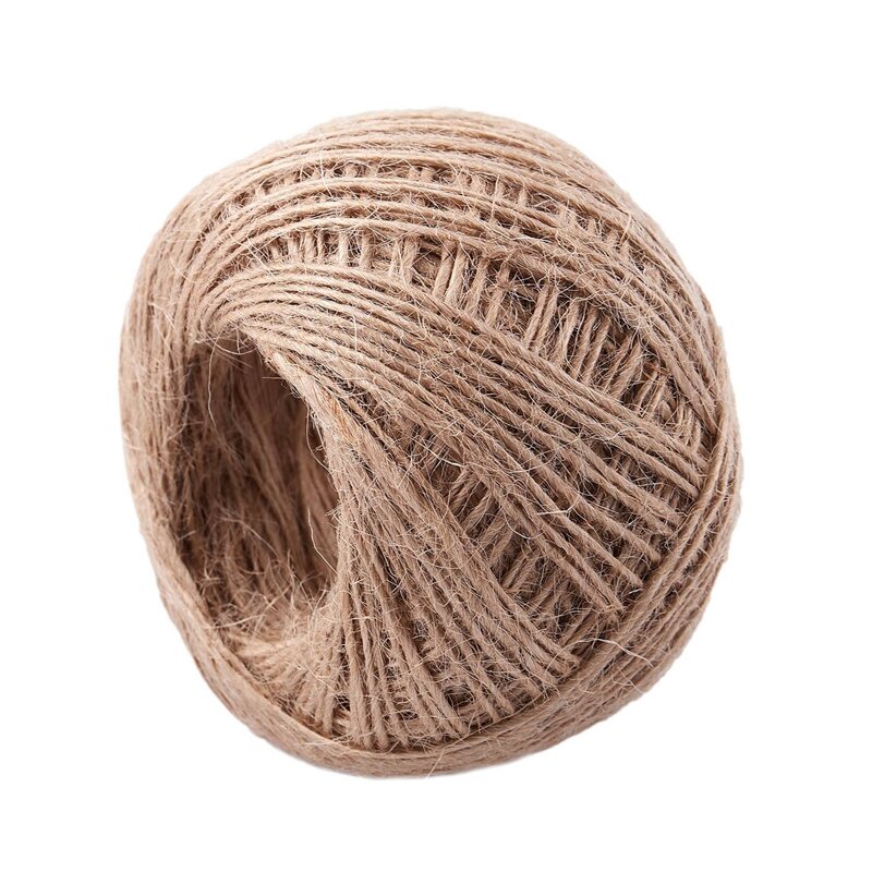 100 Pcs/Set 25Mm Mini Wooden Clip Natural Craft Pin Line Photo Baby & 1 Roll 100 Meter Natural Textured Hessian Jute Twine Strin