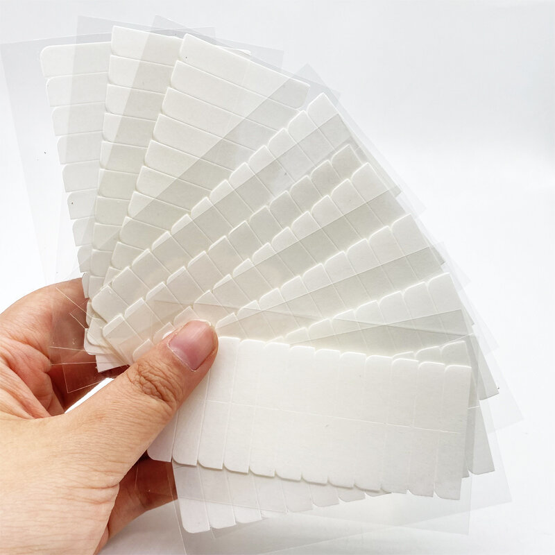 Fita adesiva branca impermeável para extensão do cabelo, sem brilho, 10 folhas por lote, 0,8 cm x 4cm, 120 abas por lote