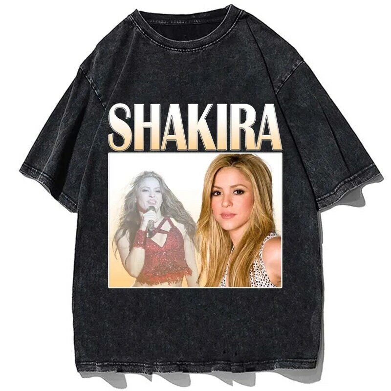Футболка певица Шакира BZRP для музыкальных тренировок #53, женская уличная одежда в стиле хип-хоп, унисекс, винтажные футболки, эстетическая одежда