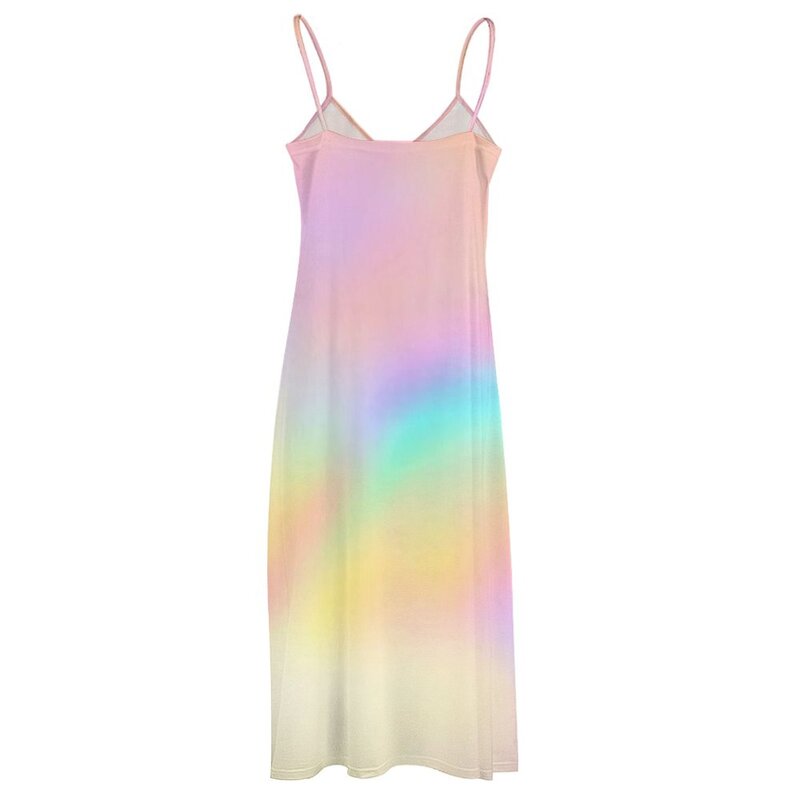 Vestido de verano sin mangas para mujer, falda de Color estético iridiscente, 2023, 2023