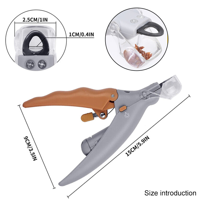 Professional Pet เล็บ Clipper กรรไกรไฟ LED สุนัขสัตว์เลี้ยงแมวเล็บเท้าเล็บกรรไกรเล็บ Trimmer สัตว์เลี้ยงอุปกรณ์