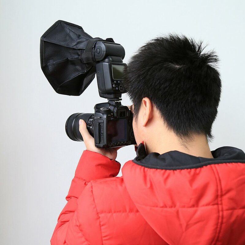 Универсальный складной софтбокс 20 см для профессиональной фотовспышки восьмиугольный рассеиватель софтбокс для Canon Nikon Sony