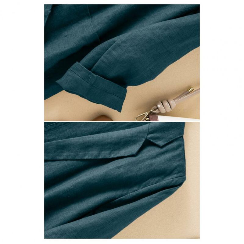 Loose Fit Revers jacke Business Outwear Damen Freizeit anzug Mantel mit Revers Langarm Einreiher Jacke einfarbig locker
