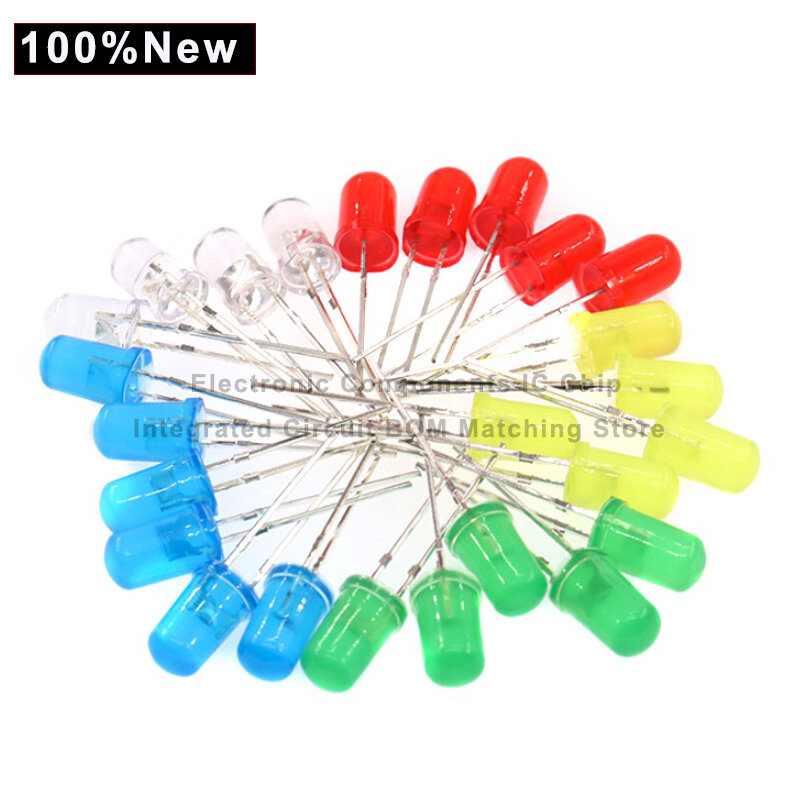 1000PCS 3mm 5mm F3 F5 Round LED Ultra Bright White Green Yellow Blue White Red Light Emitting Diode