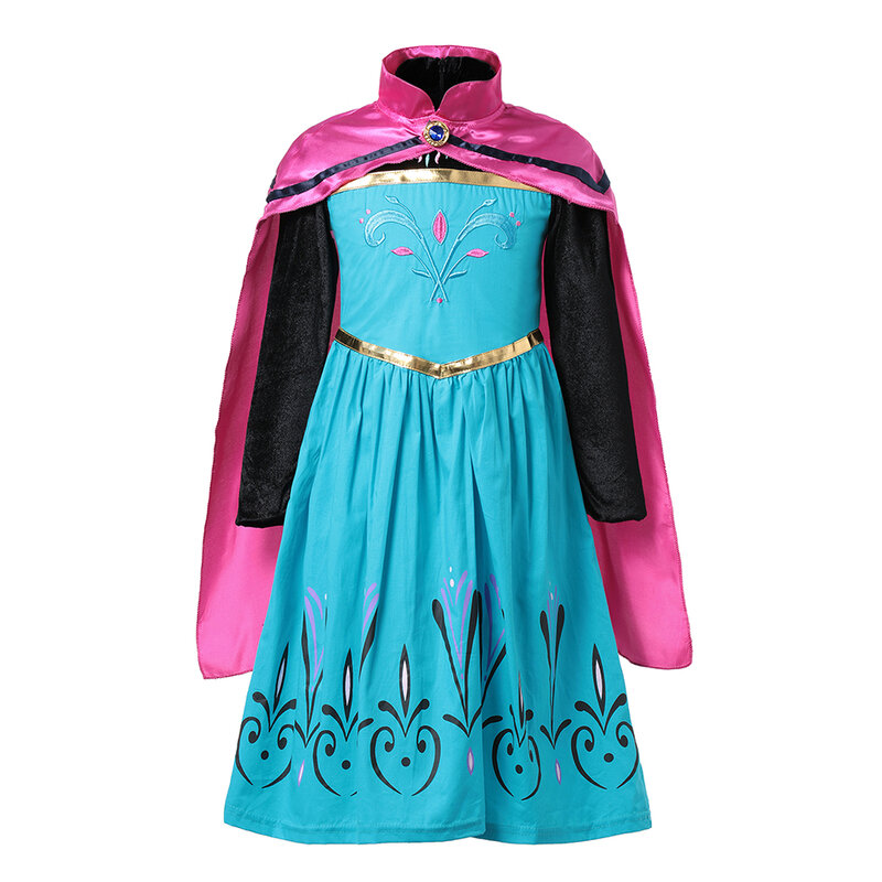 Disney gefroren Elsa Kleid für Mädchen Elsa Krönung Kostüm Halloween Geburtstags feier Prinzessin Outfits mit Cape Accessoires