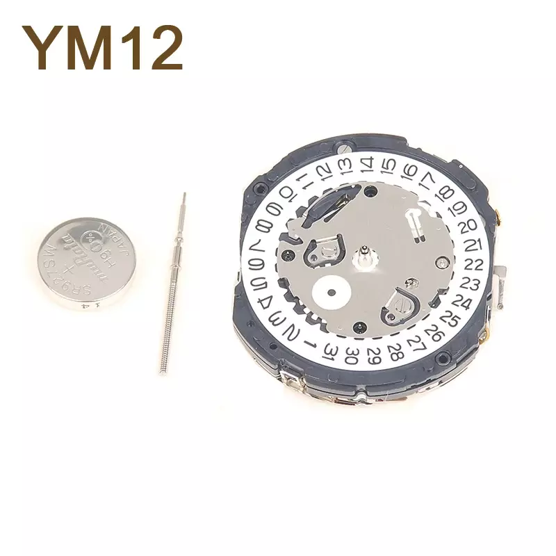 Кварцевый механизм YM12, японский Новый и оригинальный механизм YM12A, маленькая рука, аксессуары для часов с календарем и тремя стрелками 369 дюйма