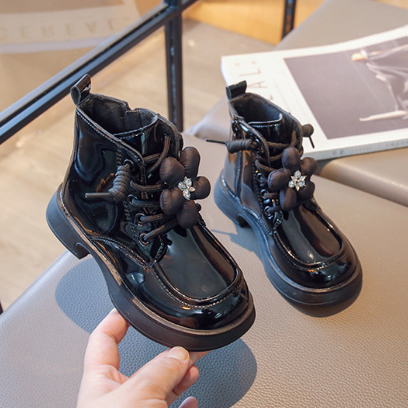 รองเท้า MODE Korea Sepatu Boot Pendek 2022ฤดูใบไม้ร่วงฤดูหนาวเด็กใหม่ Soft Soled Princess รองเท้าดอกไม้ Plush รองเท้า 캐주얼 신발 أحذية