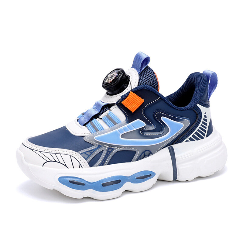 Zapatos informales para hombre y mujer, zapatillas deportivas de cuero con botón giratorio, moda juvenil, para niños, novedad