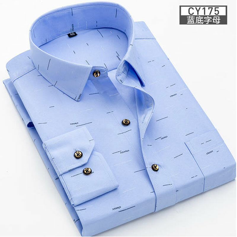 New men's short sleeve shirt spring/summer thin long sleeve print business casual high quality fashion free wear breathable