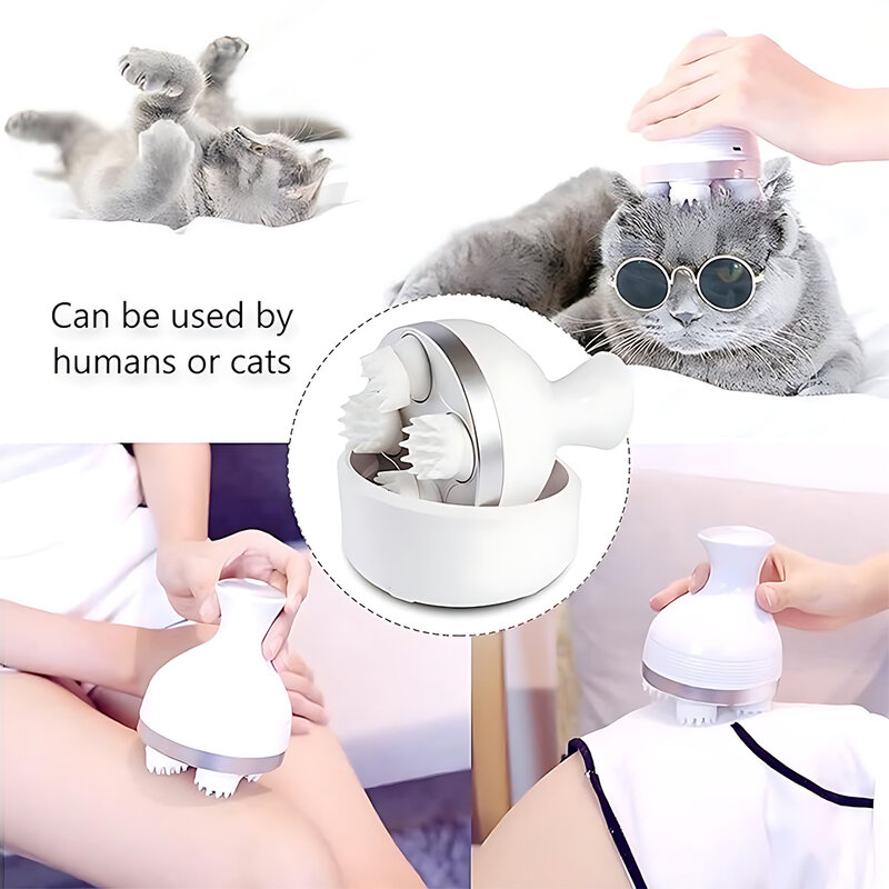 Massaggiatore per la testa conveniente e portatile per il rilassamento in movimento massaggiatore multifunzionale per la testa del gatto