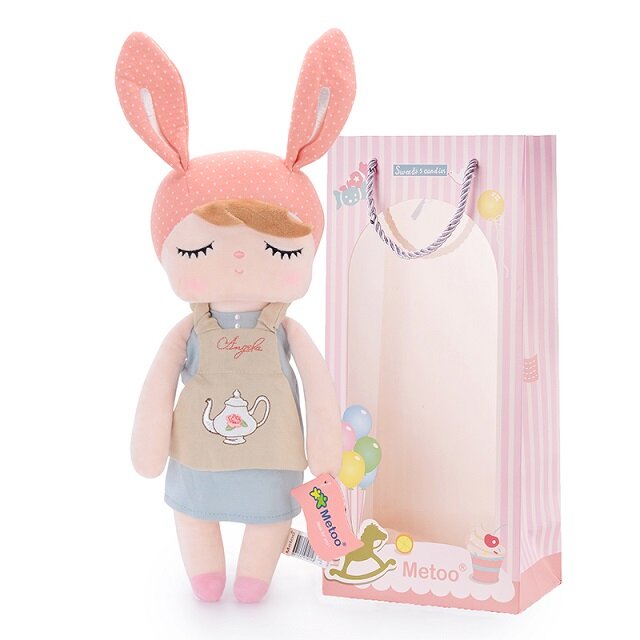 Angela Rabbit-peluche de animales para niña, muñeco de peluche para niños, apaciguar al bebé, regalo de cumpleaños y Navidad