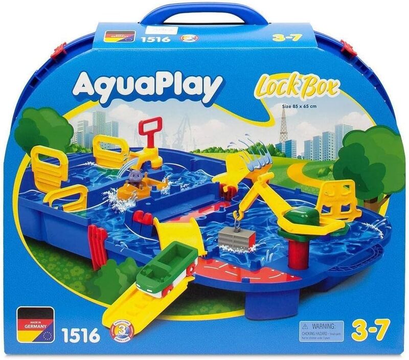 ¡BIG Spielwarenfabrik, LockBox Water Playset, EDUCATIVO! Aprender cómo el agua se mueve, sube y sube, portátil, Parque Acuático