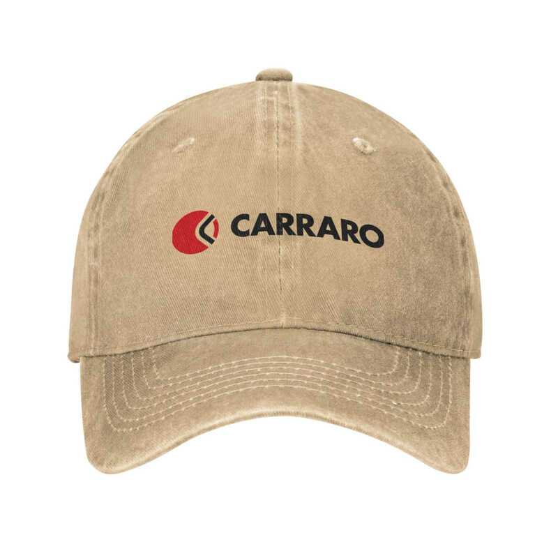 Carraro Group Logo Print Graphic Casual Denim cap Knitted hat Baseball cap