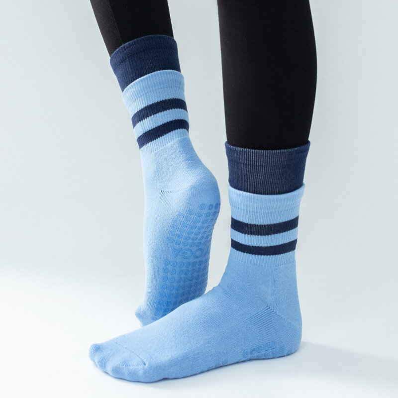 Женские носки для йоги, двухслойные махровые теплые дышащие хлопковые носки для фитнеса, пилатеса, занятий спортом