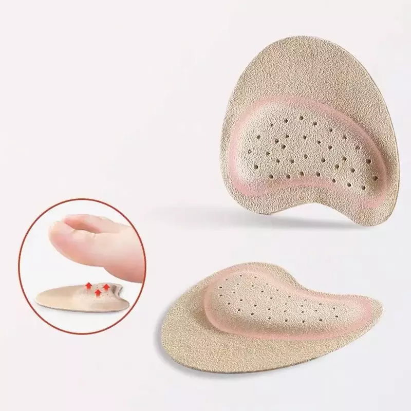 2pcs Leather Forefoot Pads for Women High Heels Anti-slip Foot Care Shoe Pads Stickers Pain Relief Insert Insoles Toe Cushions