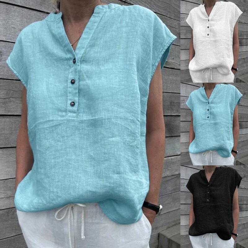 Camisas holgadas informales para mujer, blusas Vintage de gran tamaño, Tops elegantes para mujer joven, moda de verano, 2024