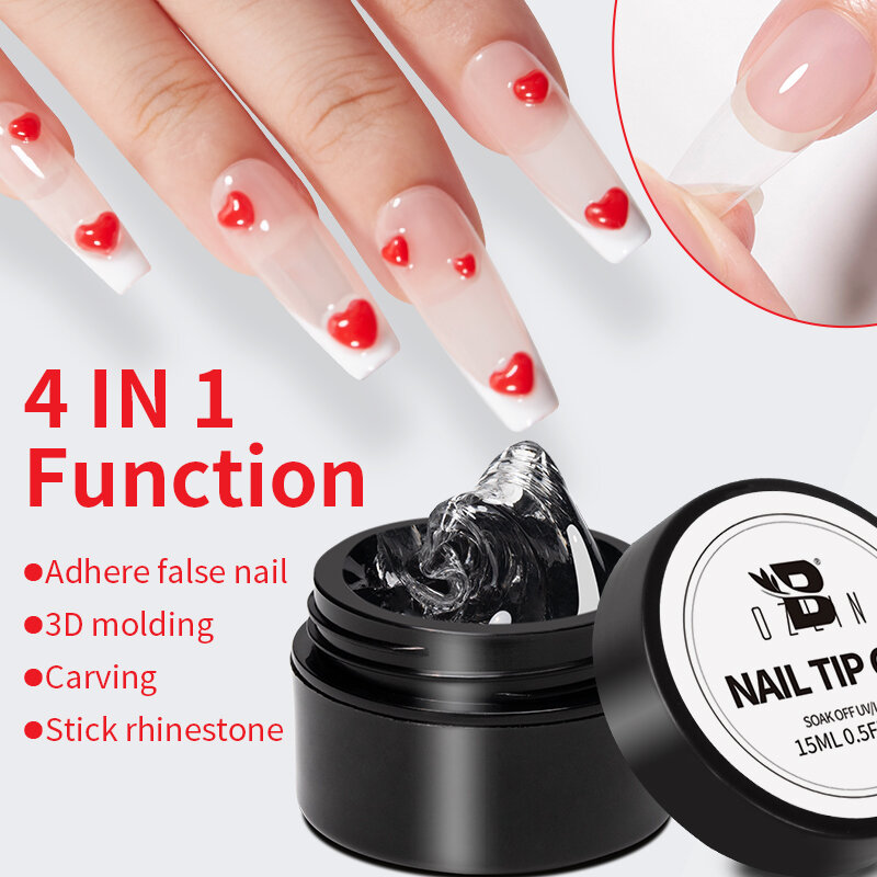 15ML Solid Nail Tip Gel per estendere rapidamente le unghie Soak Off UV LED trasparente Gel vernice funzione Nail Extension Gel Polish